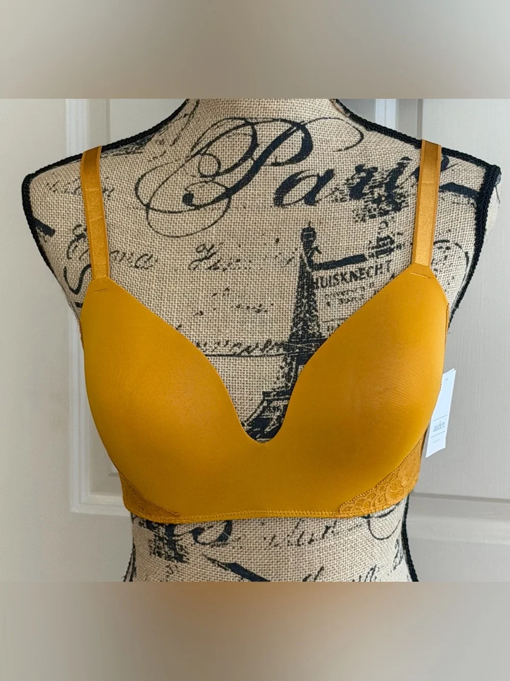 703: Auden Mustard Yellow Plunge T-Shirt Bra - 36DD